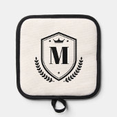 Elegant Monogram Naam Initiaal Letter Laurel Wreat Pannenlap