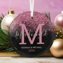Elegant Monogram Naam kerstglas Ornament