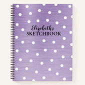 Elegant Monogram Naam Paars Sketchbook Notitieboek (Voorkant)