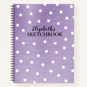Elegant Monogram Naam Paars Sketchbook Notitieboek