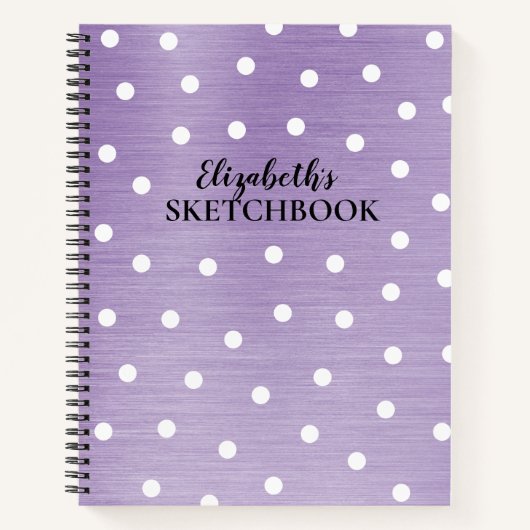 Elegant Monogram Naam Paars Sketchbook Notitieboek (Voorkant)