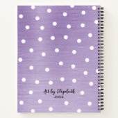 Elegant Monogram Naam Paars Sketchbook Notitieboek (Achterkant)