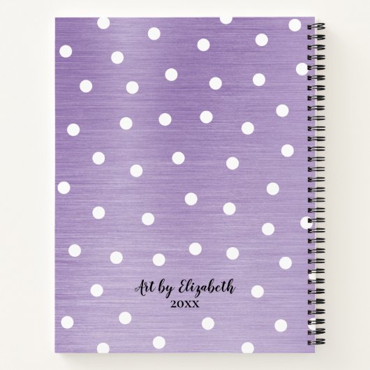 Elegant Monogram Naam Paars Sketchbook Notitieboek (Achterkant)