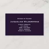 Elegant monogram + naam Professioneel onroerend go Visitekaartje (Achterkant)