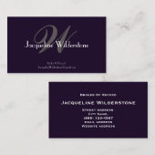 Elegant monogram + naam Professioneel onroerend go Visitekaartje (Voorkant / Achterkant)
