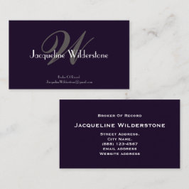 Elegant monogram + naam Professioneel onroerend go Visitekaartje