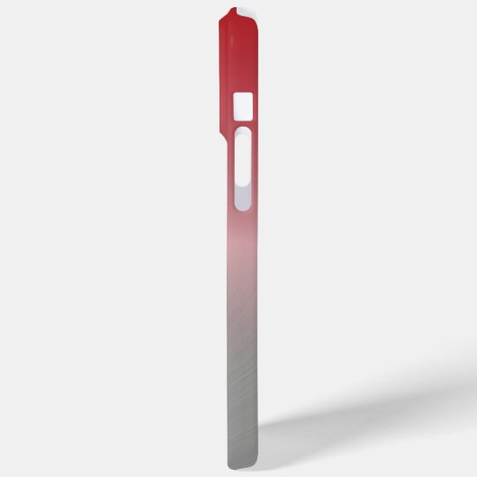 Elegant Monogram Naam Red Ombre Faux Metal Hoesje (Achterkant / Links)