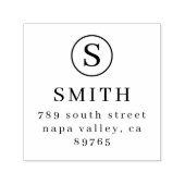 Elegant monogram & naam retouradres  zelfinktende stempel (Design)