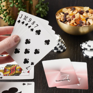 Elegant Monogram Naam Roos Goud Faux Metal Pokerkaarten