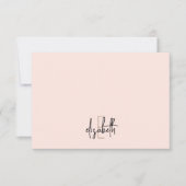 Elegant Monogram Naam Roze Gold Script Notitiekaartje (Voorkant)