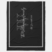 Elegant Monogram Naam Script Chique Bruiloft Keeps Fleece Deken (Voorkant)