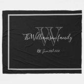 Elegant Monogram Naam Script Chique Bruiloft Keeps Fleece Deken (Voorkant (Horizontaal))