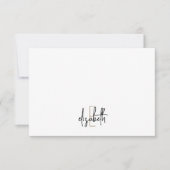 Elegant Monogram Naam Zwart Gold Script Notitiekaartje (Voorkant)