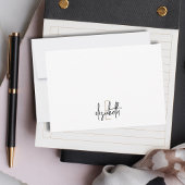 Elegant Monogram Naam Zwart Gold Script Notitiekaartje