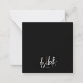 Elegant Monogram Naam Zwart Gold Script Notitiekaartje (Voorkant)