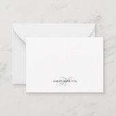 Elegant monogram naam zwarte grijze briefkaart (Achterkant)