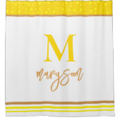 Elegant monogram naamschrift, vrouwelijk wit goud douchegordijn (Voorkant)
