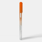 Elegant Monogram Name Oranje Ombre Faux Metal Case-Mate iPhone Case (Achterkant / Rechts)
