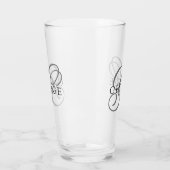 Elegant Monogram Name Script Beer Glas (Links)