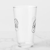 Elegant Monogram Name Script Beer Glas (Rechts)