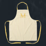 Elegant Monogram Name Yellow Stripe Schort<br><div class="desc">Add a touch of elegance to everyday cooking and baking with this feminine personalized apron. Featuring a soft yellow and white striped background, this stylish apron is beautifully finished with your initial and name in a fancy script font, creating a timeless and sophisticated look. Perfect for home cooks, bakers, entertainers,...</div>