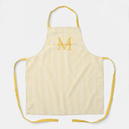 Elegant Monogram Name Yellow Stripe Schort
