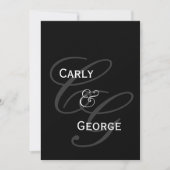 Elegant Monogram & Names Wedding Back Uitnodiging (Voorkant)