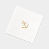 Elegant Monogram Nautisch Anker Trouwen Folie Servetten (Links)