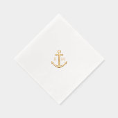 Elegant Monogram Nautisch Anker Trouwen Folie Servetten (Rechts)