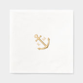 Elegant Monogram Nautisch Anker Trouwen Folie Servetten (Voorkant)