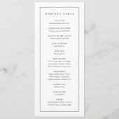 Elegant Monogram Navy Blauwe Huwelijk Programmakaart (Achterkant)