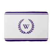Elegant Monogram Navy Blue op White Bath Mat (Voorkant)