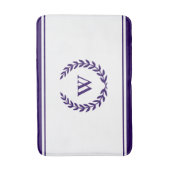 Elegant Monogram Navy Blue op White Bath Mat (Voorkant Verticaal)