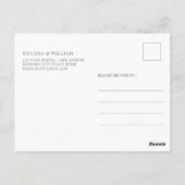 Elegant Monogram Navy Wedding Invitation Briefkaart (Achterkant)