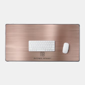 Elegant Monogram Nep Rose Goud Geborsteld Metaal Bureaumat (Keyboard & Muis)