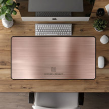 Elegant Monogram Nep Rose Goud Geborsteld Metaal