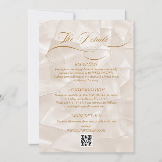 Elegant Monogram Neutraal Abstract Huwelijk Kaart (Achterkant)