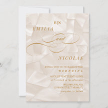 Elegant Monogram Neutraal Abstract Huwelijk