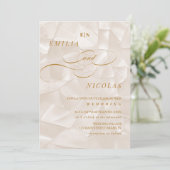 Elegant Monogram Neutraal Abstract Trouwen Kaart (Staand voorkant)