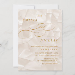 Elegant Monogram Neutraal Abstract Trouwen Kaart