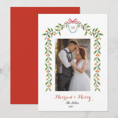 Elegant monogram Newly wed Holiday Aankondiging (Voorkant / Achterkant)