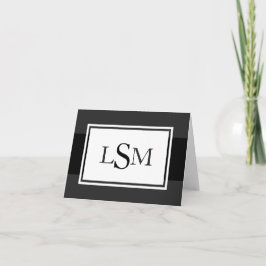 Elegant Monogram Notecards in zwart-wit Notitiekaartje