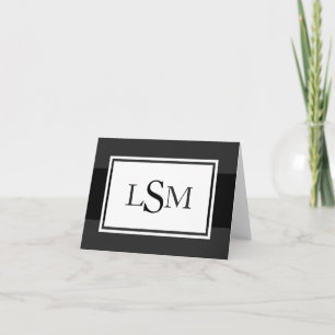 Elegant Monogram Notecards in Zwart-wit Notitiekaartje