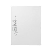 Elegant Monogram Notepad with Personalized Script Notitieblok (Linkerzijde)