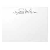 Elegant Monogram Notepad with Personalized Script Notitieblok (Voorkant)