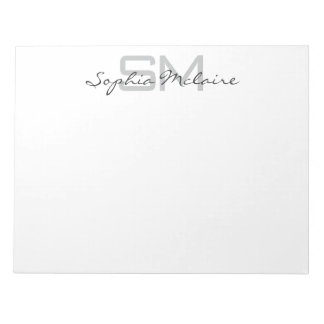 Elegant Monogram Notepad with Personalized Script Notitieblok