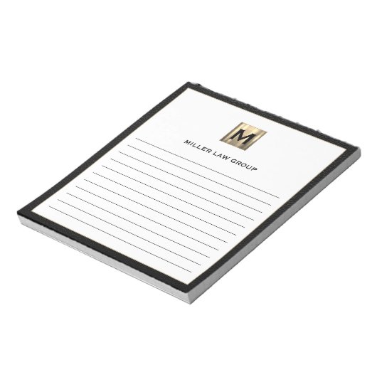 Elegant Monogram Notitieblok (Linkerzijde)