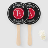 Elegant monogram ontwerp handwaaier (Voorkant en achterkant)