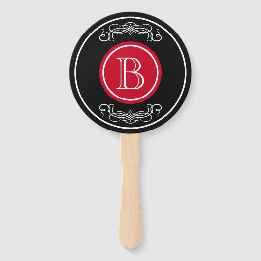 Elegant monogram ontwerp handwaaier (Voorkant)