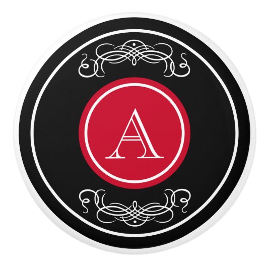 Elegant monogram ontwerp keramische knop (Voorkant)